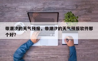 带潮汐的天气预报，带潮汐的天气预报软件那个好？