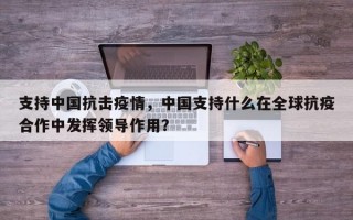 支持中国抗击疫情，中国支持什么在全球抗疫合作中发挥领导作用？