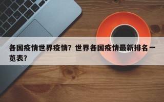 各国疫情世界疫情？世界各国疫情最新排名一览表？