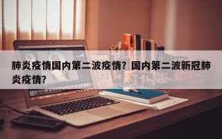 肺炎疫情国内第二波疫情？国内第二波新冠肺炎疫情？