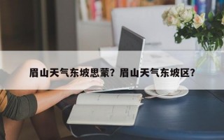 眉山天气东坡思蒙？眉山天气东坡区？