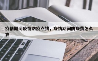 疫情期间疫情防疫点钱，疫情期间防疫费怎么算